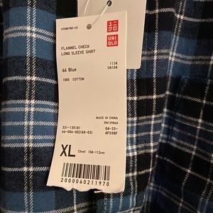 Men’s Uniqlo Flannel Check XL
